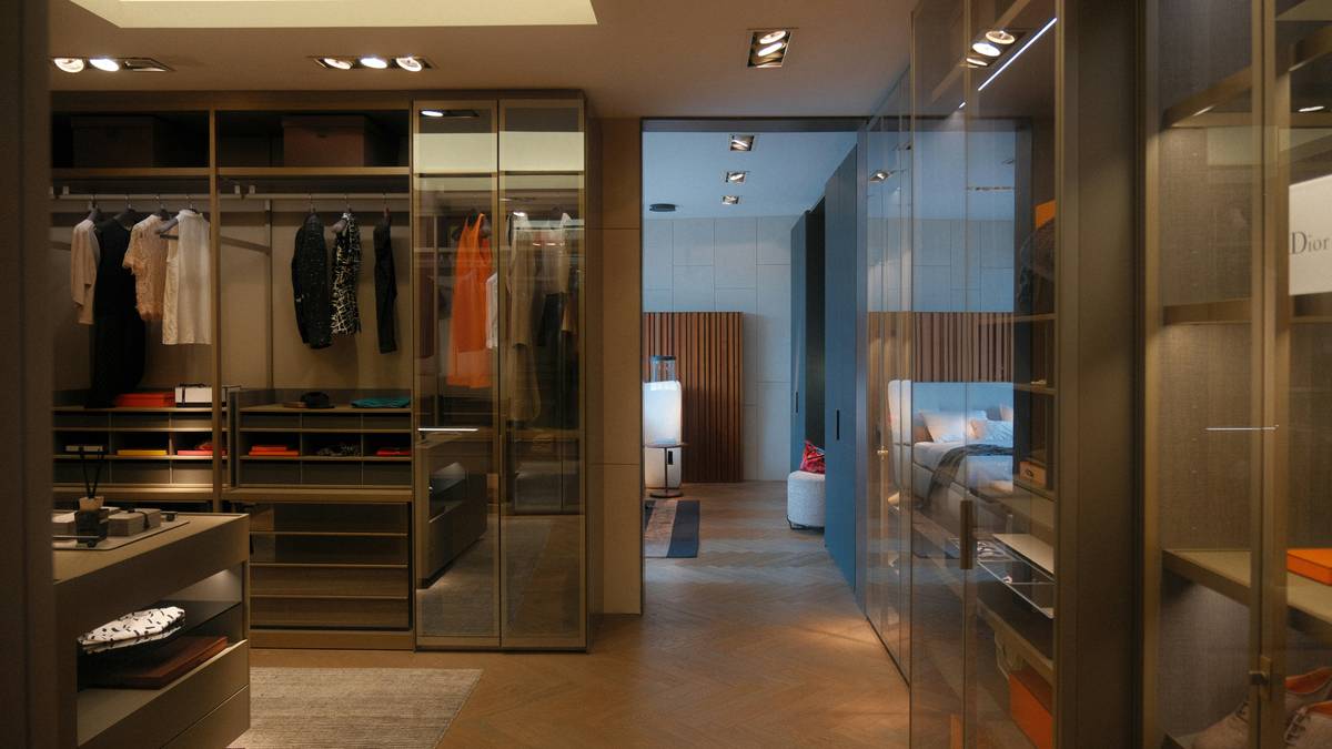 Woman creating a closet inventory list with tags and spreadsheet on Bloomingdale's apparel